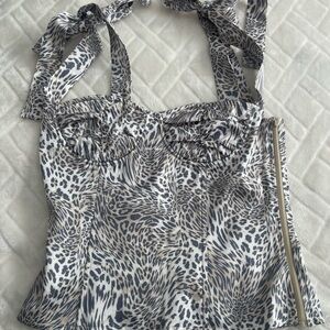 Lioness Animal Print CORSET in White and Gray